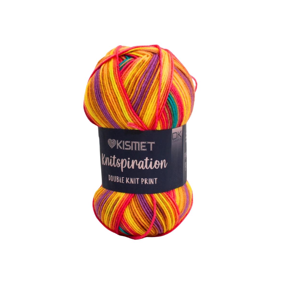 Knitspiration Double Knit Print 100g Yellow A
