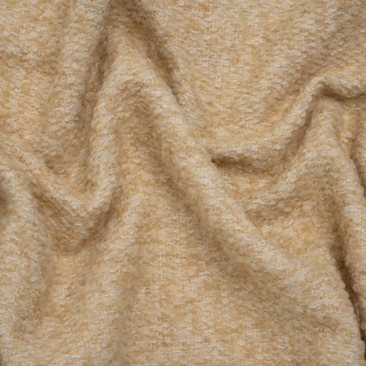 Wool Blend Boucle Tweed - Beige and Tan