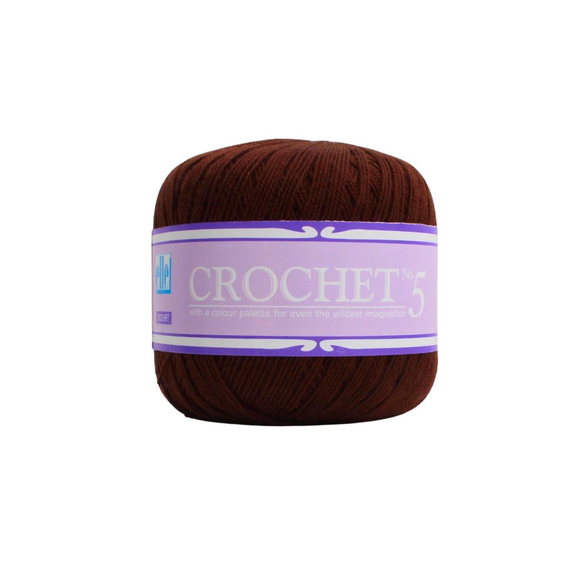 ELLE CROCHE CTTN NO5 50G BROWN