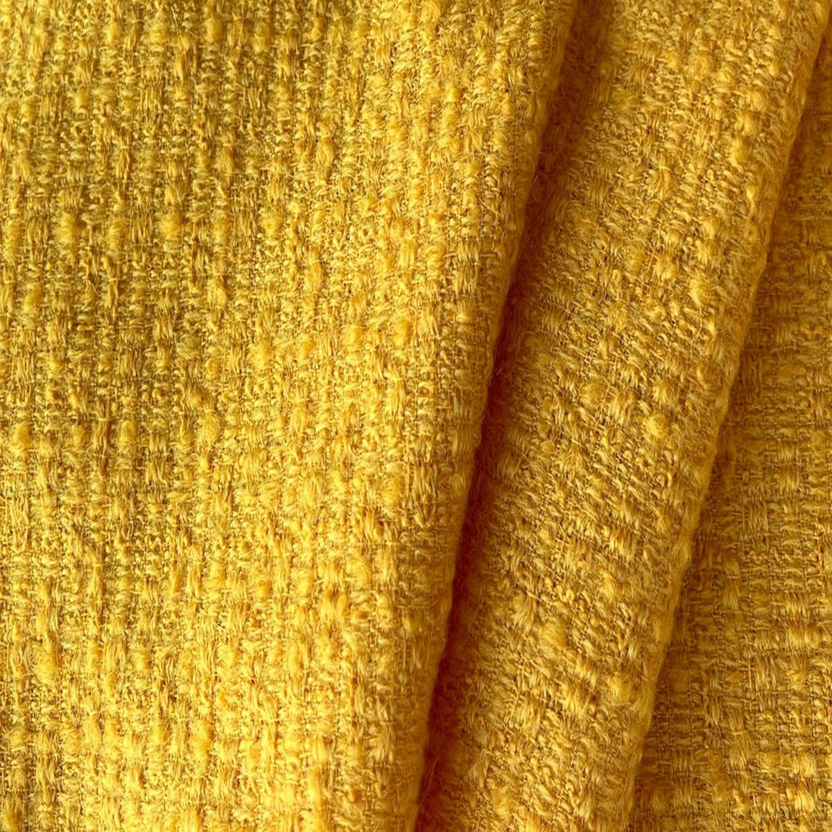 High-End Golden Sunflower Yellow Wool Boucl(Made in Italy)