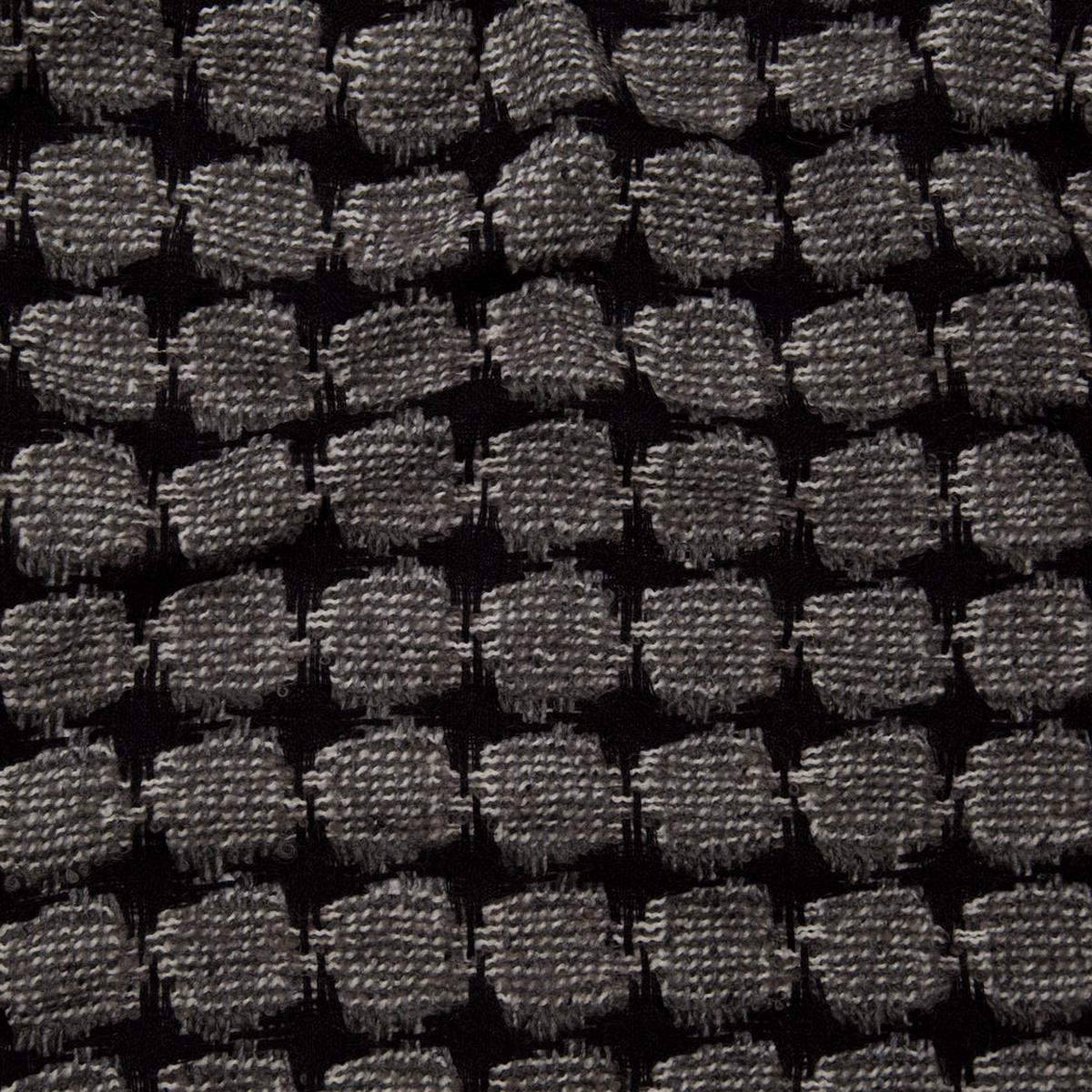 Italian Black, White Alyssum and Steeple Gray Wool Woven Featuring Novelty Boucle Squares