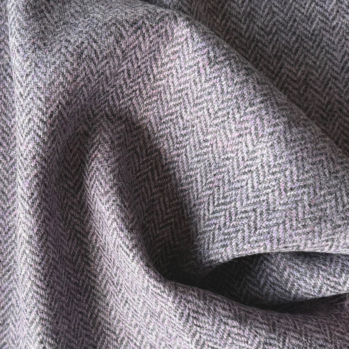 Lavender Fields Forever Wool Herringbone (Made in Ireland)