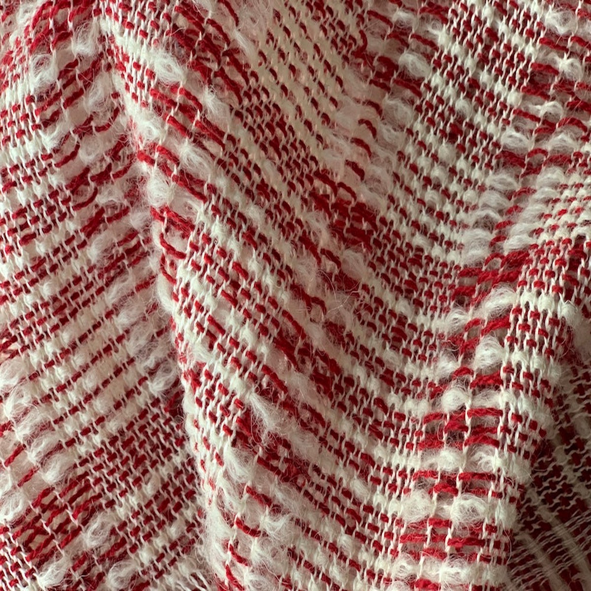 Loosely Woven Plaid Cherries in the Snow Wool Blend (Made In Italy)