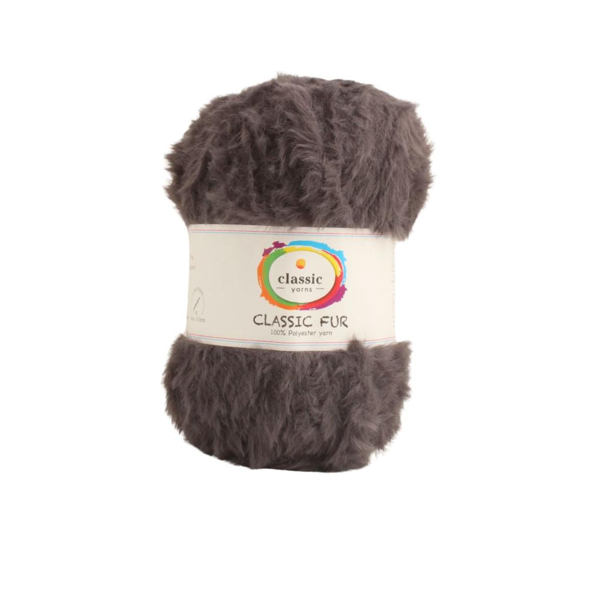 WOOL CLASSIC FUR PLAIN 100G D/GREY 14