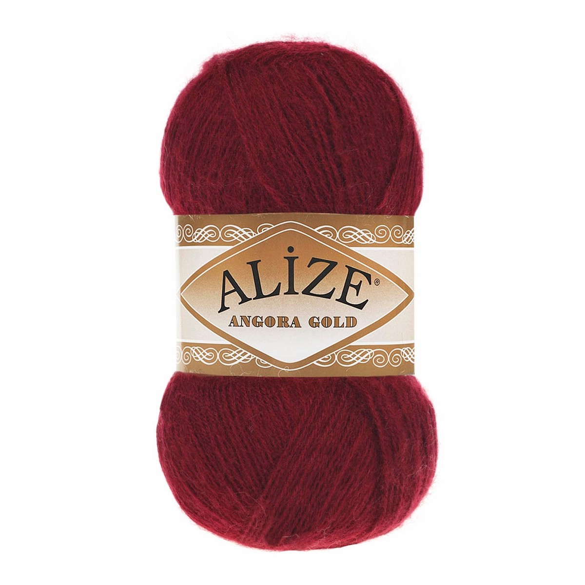 Alize Angora Gold Knitting Wool Yarn, Claret Red - 57