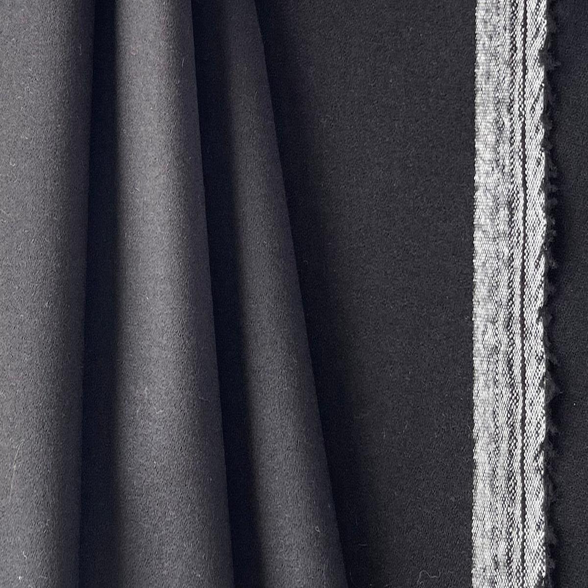 Mid-Weight Storm Cloud Black StretchWool Flannel (Made in Italy)