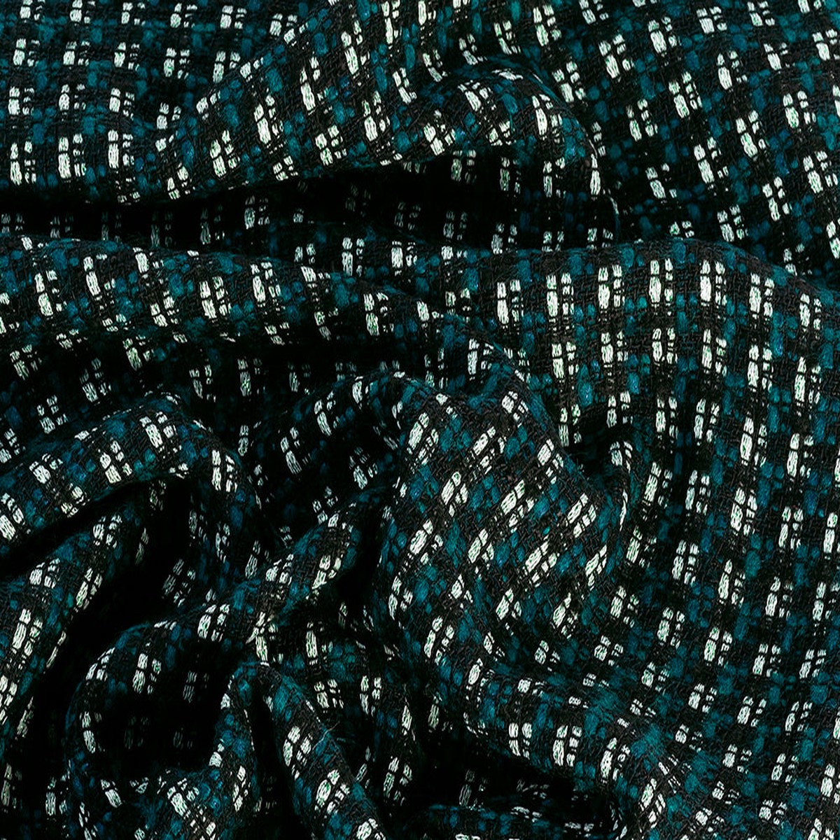 Subtly Metallic Teal Green Boucl (Made in Italy)