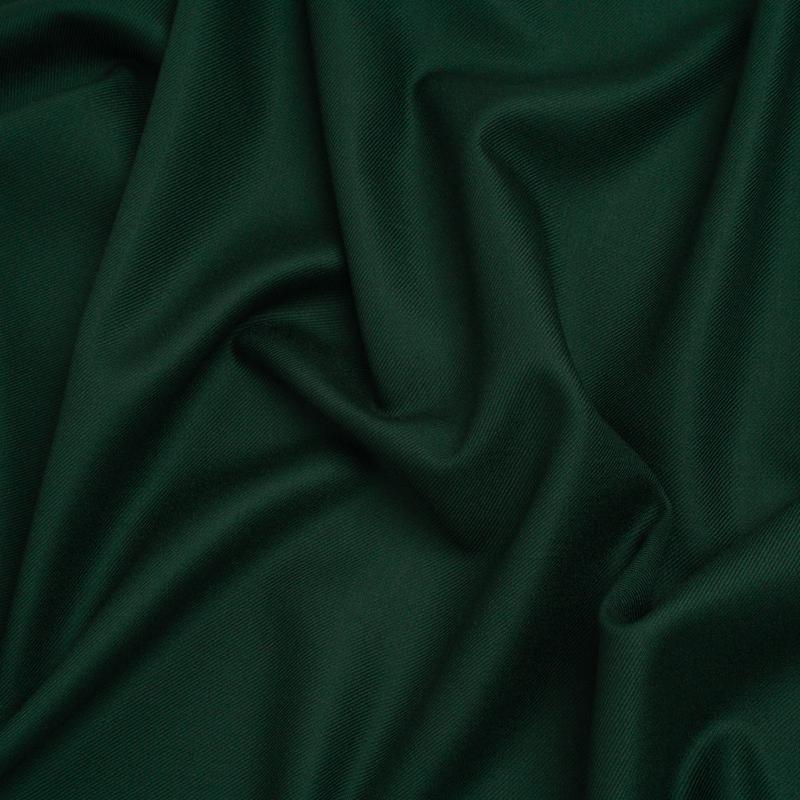Virgin Merino Wool Twill Suiting Made in Italy - Dark Green