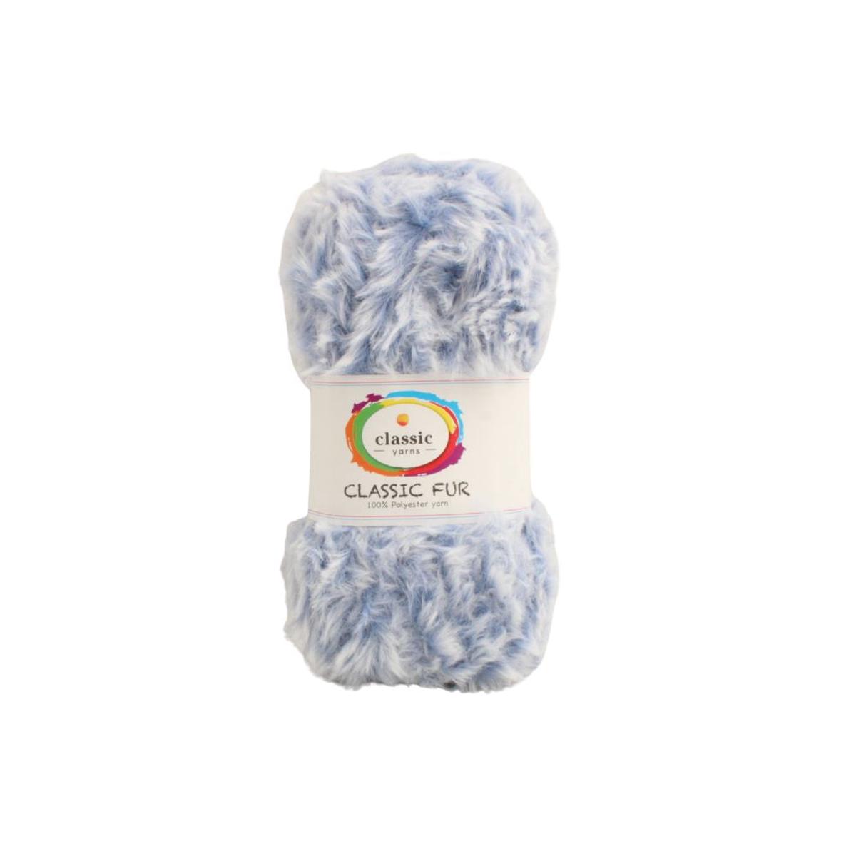 WOOL CLASSIC FUR PRINT 100G POWDER BLUE 07