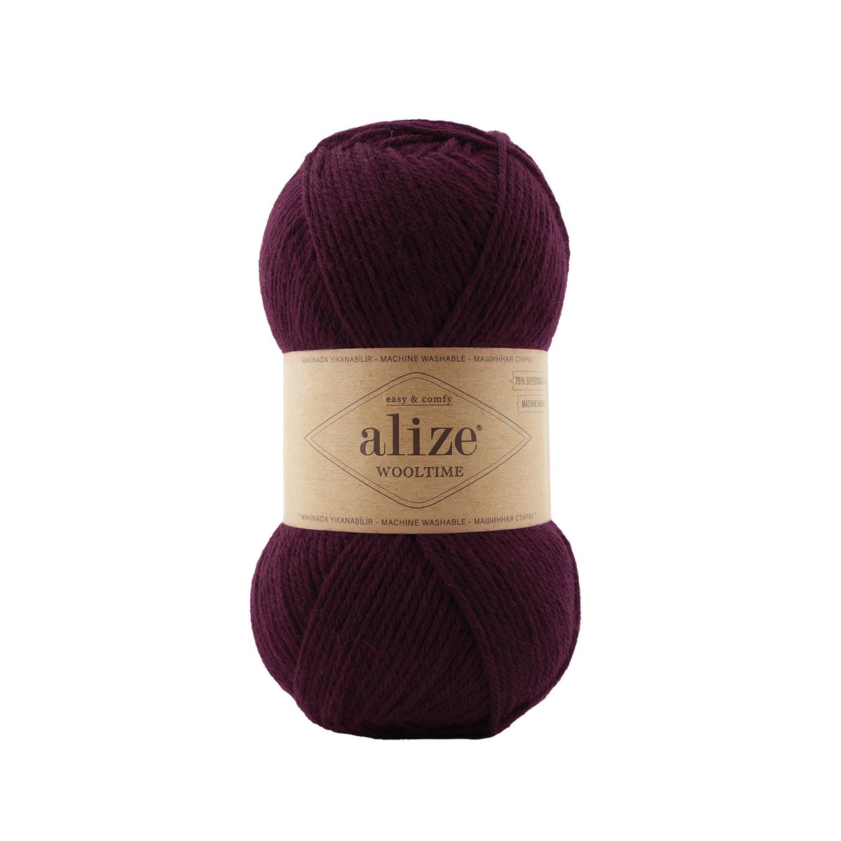Alize Wooltime Superwash Wool Knitting Yarn, Claret Red - 578