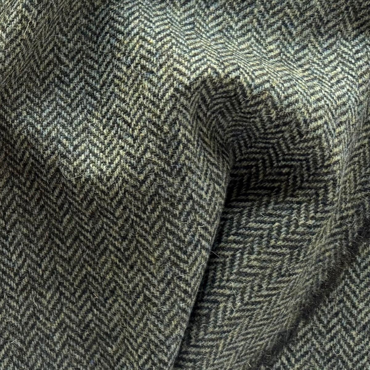 Aquamarine, Algae & Soft Storm Cloud Wool Herringbone (Made in Ireland)