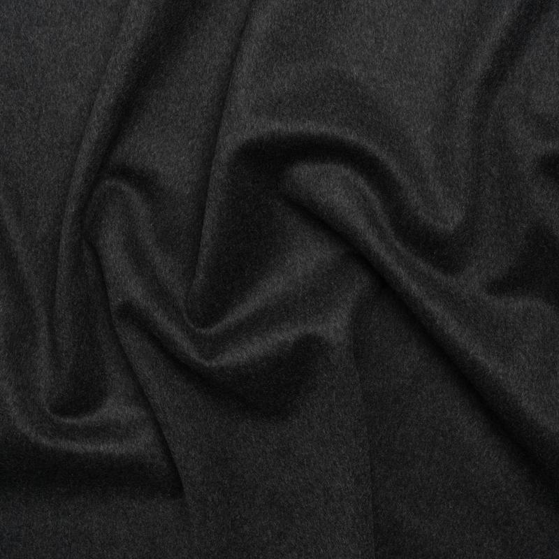 Brushed Lightweight Wool Blend Coating - Charcoal Gray - Ellamar Collection