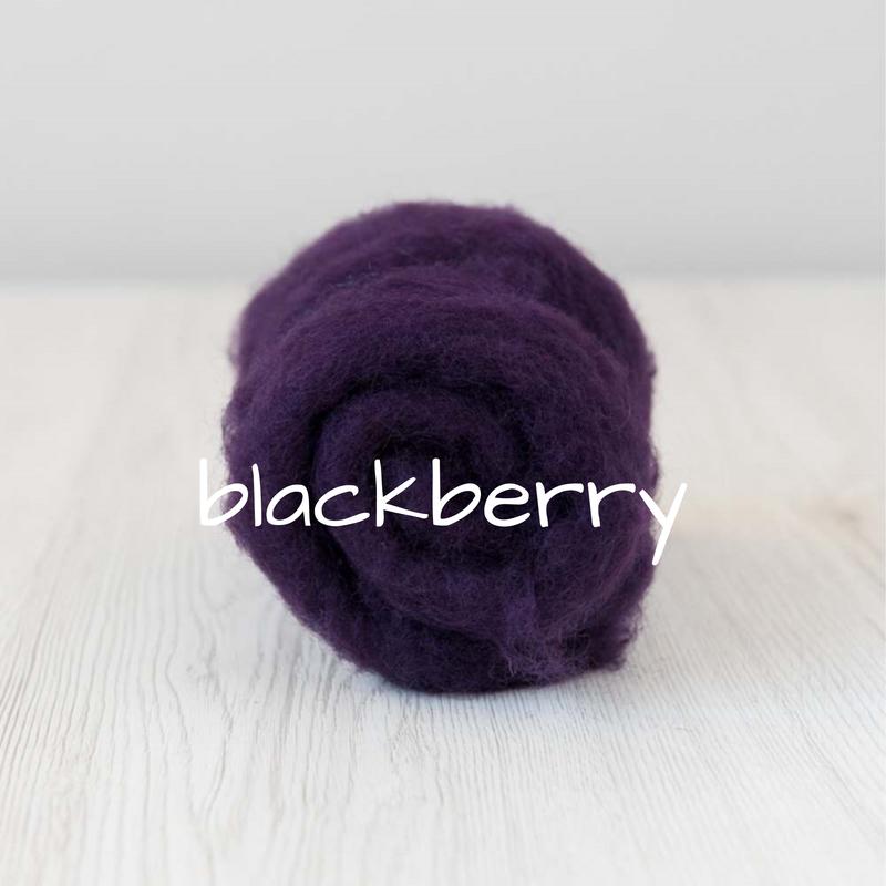 Carded Batting New Zealand Wool DHG 'Maori' Batt - Blackberry