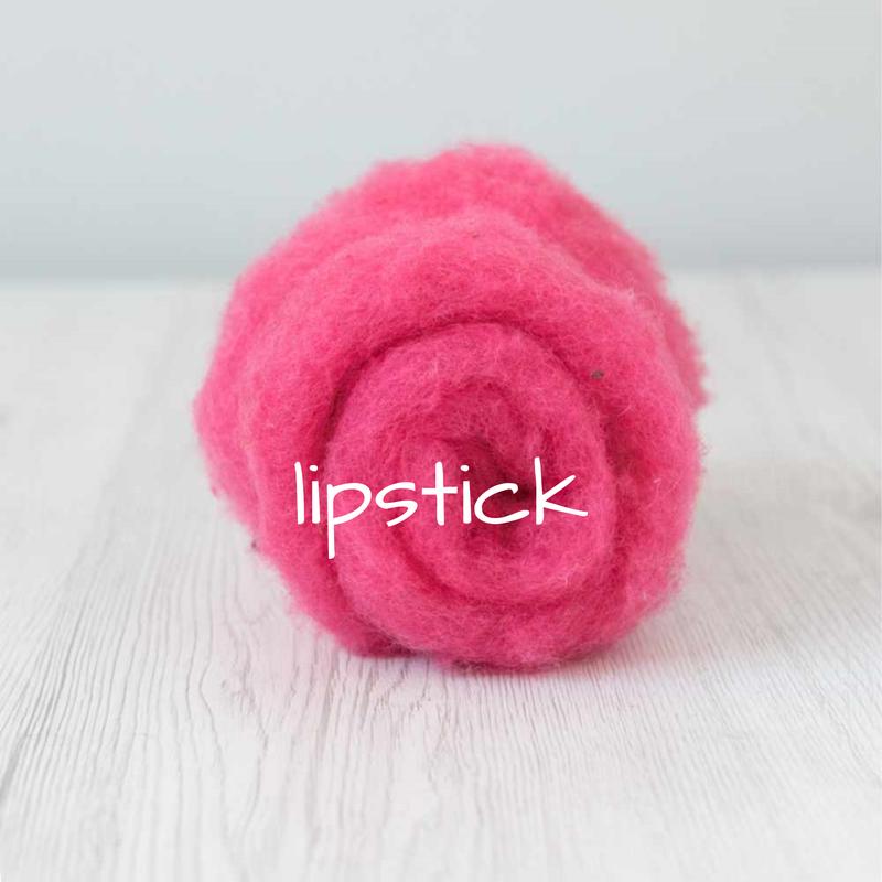 Carded Batting New Zealand Wool DHG 'Maori' Batt - Lipstick