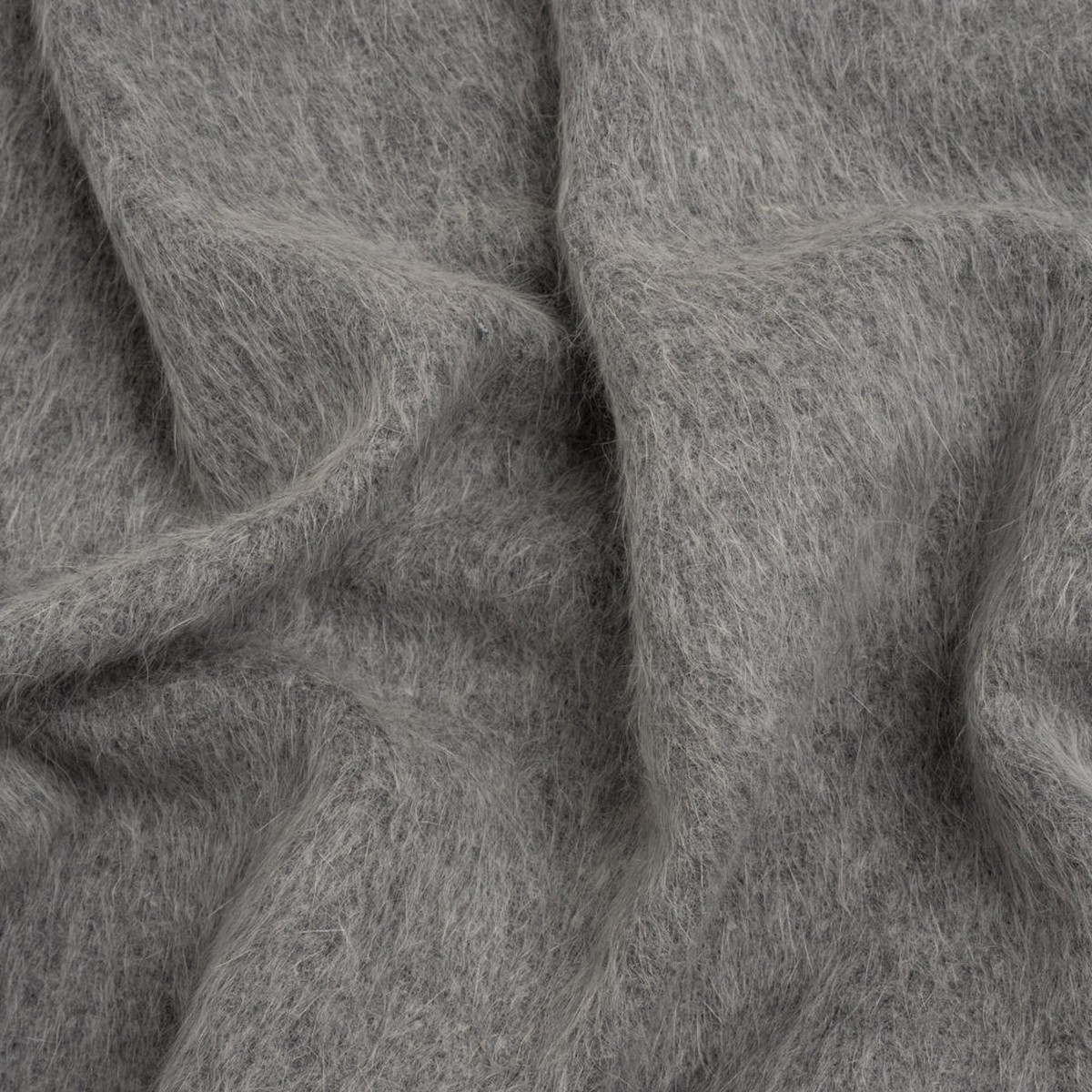 Gray Fuzzy Blended Wool Coating