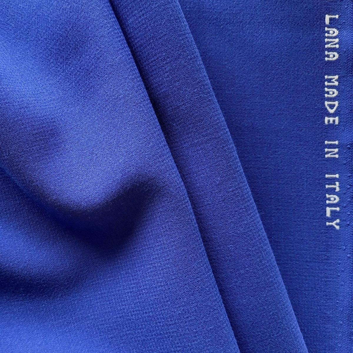 High-End Lapis Plum Selvedged Wool Double-Crepe (Made in Italy)