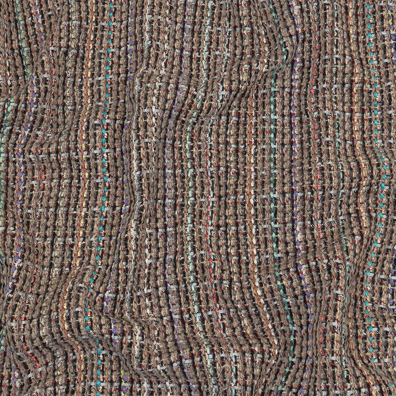 Italian Charcoal, Beige and Multicolor Blended Wool Tweed Woven