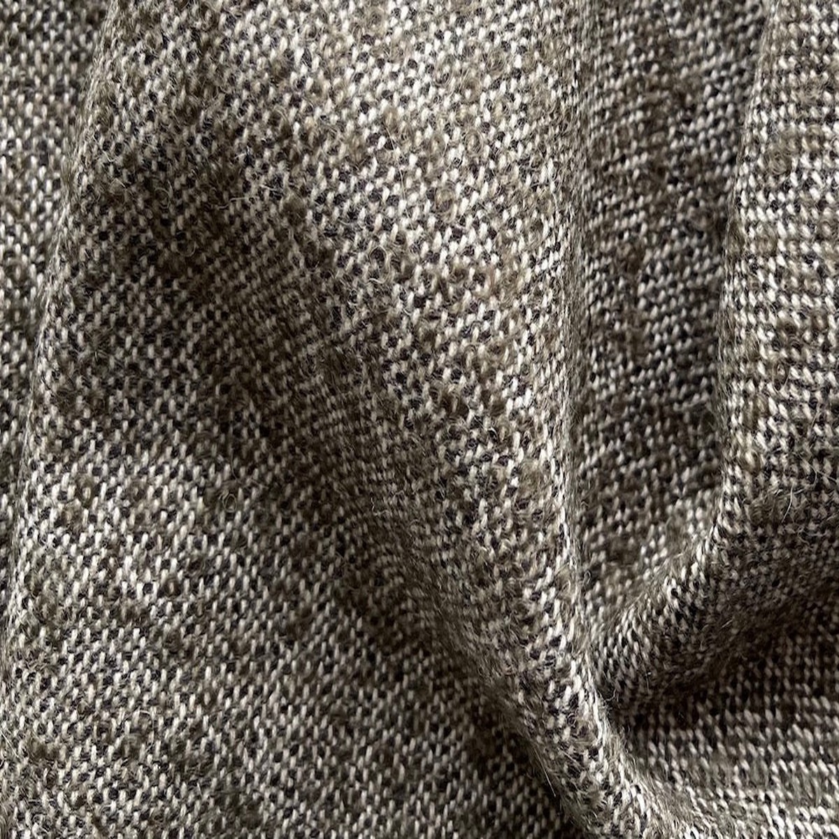 Tufted Autumnal Moss & Olive Wool Boucl (Made in Italy)
