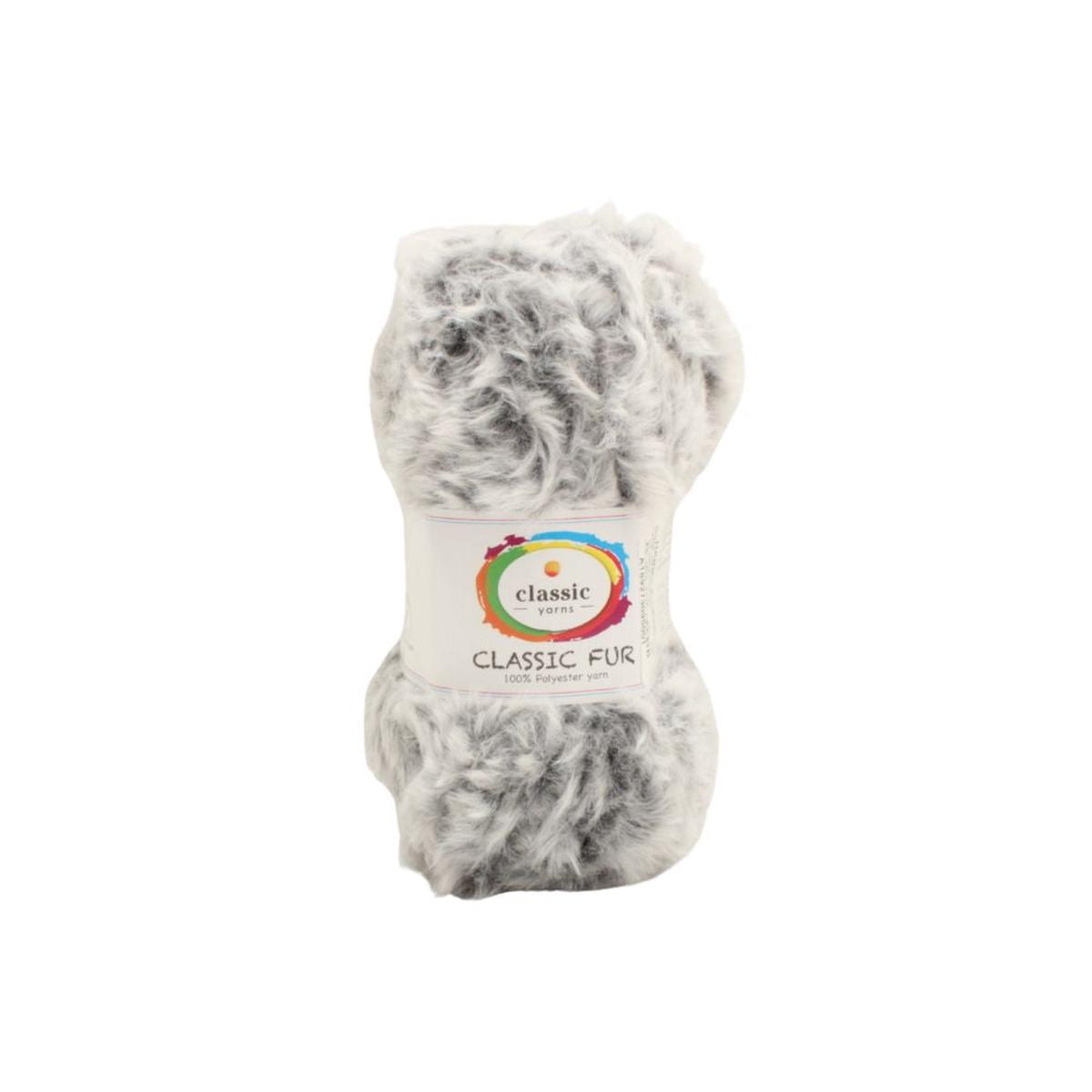 WOOL CLASSIC FUR PRINT 100G GREY 04