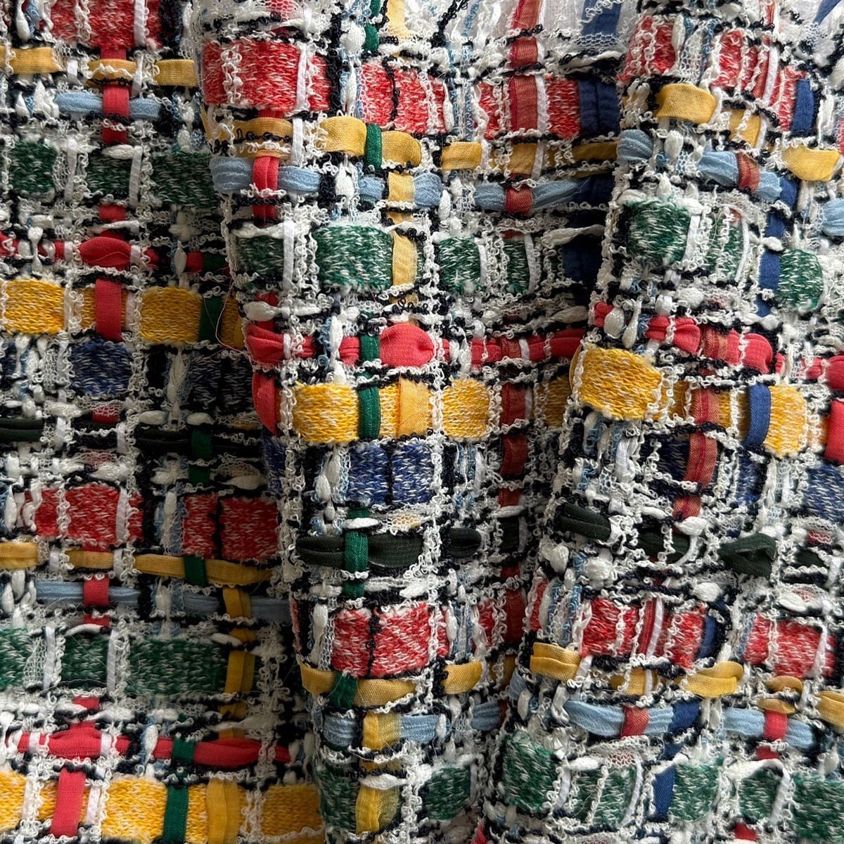 High-End Piet Mondriaan Open-Weave Cotton Blend Boucl(Made in Italy)