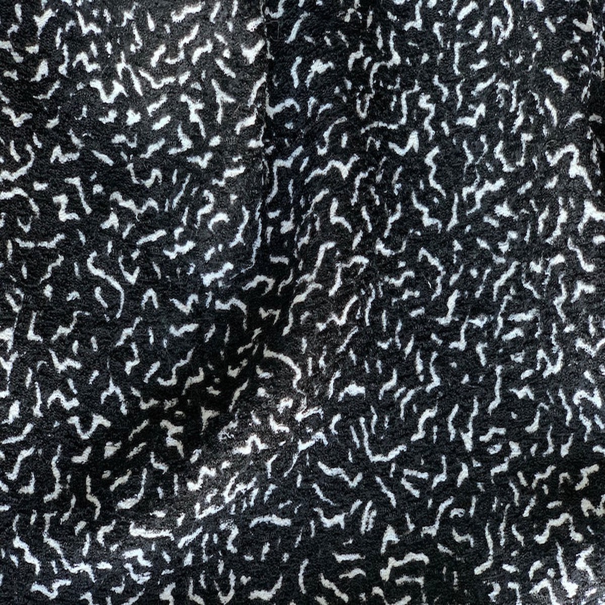 Squiggled Black & White Silk Blend Boucl (Made in Italy)