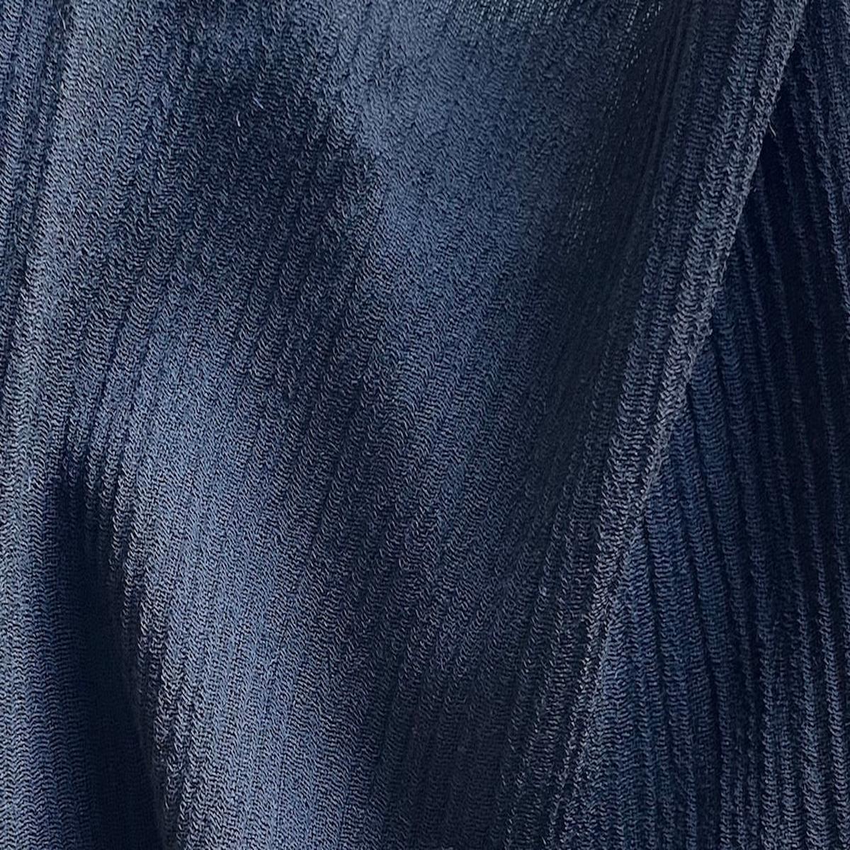 Storm Cloud Black Semi-Sheer Crinkled Wool Gauze