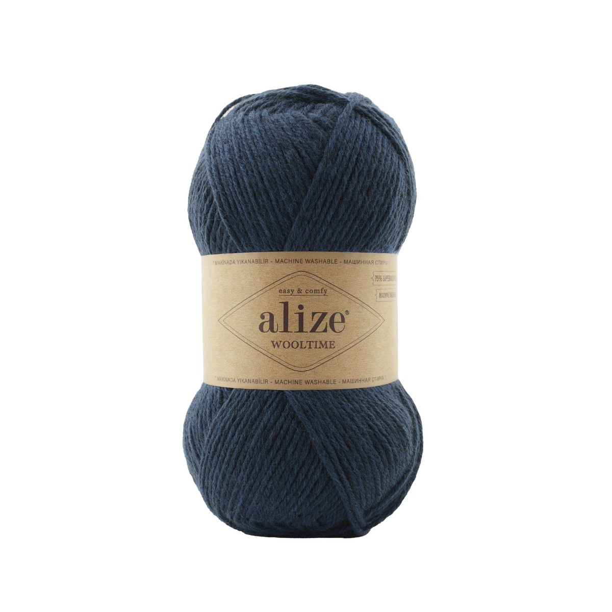 Alize Wooltime Superwash Wool Knitting Yarn, Navy Blue - 846