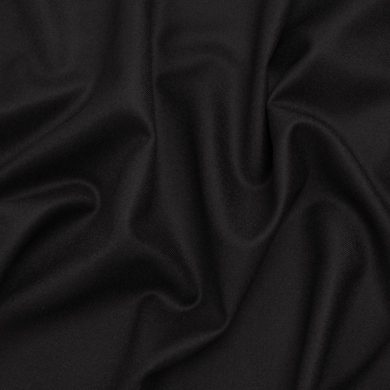 Brushed Virgin Wool Twill Made in Italy - Black