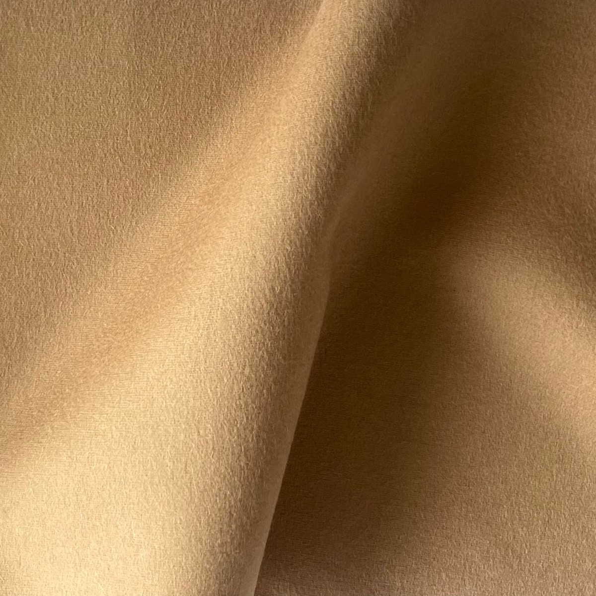 Lanificio Colombo Deep Camel Wool & Cashmere Melton Coating (Made in Italy)