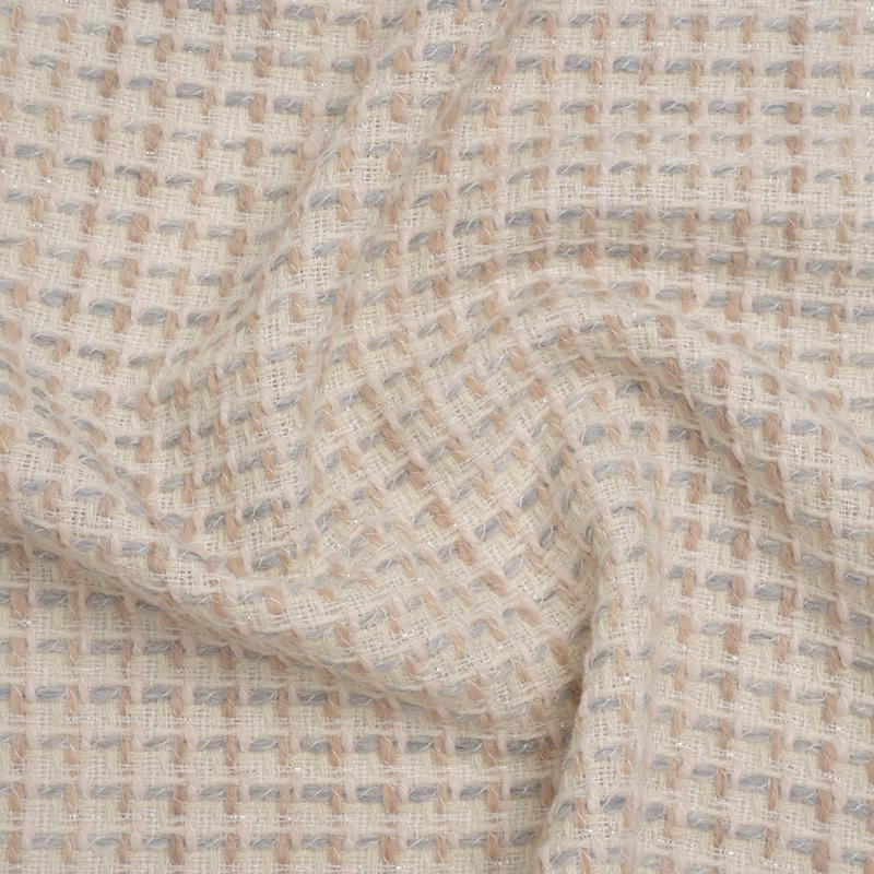 Metallic Wool Blend Tweed Made in Italy - Cream, Gray and Silver