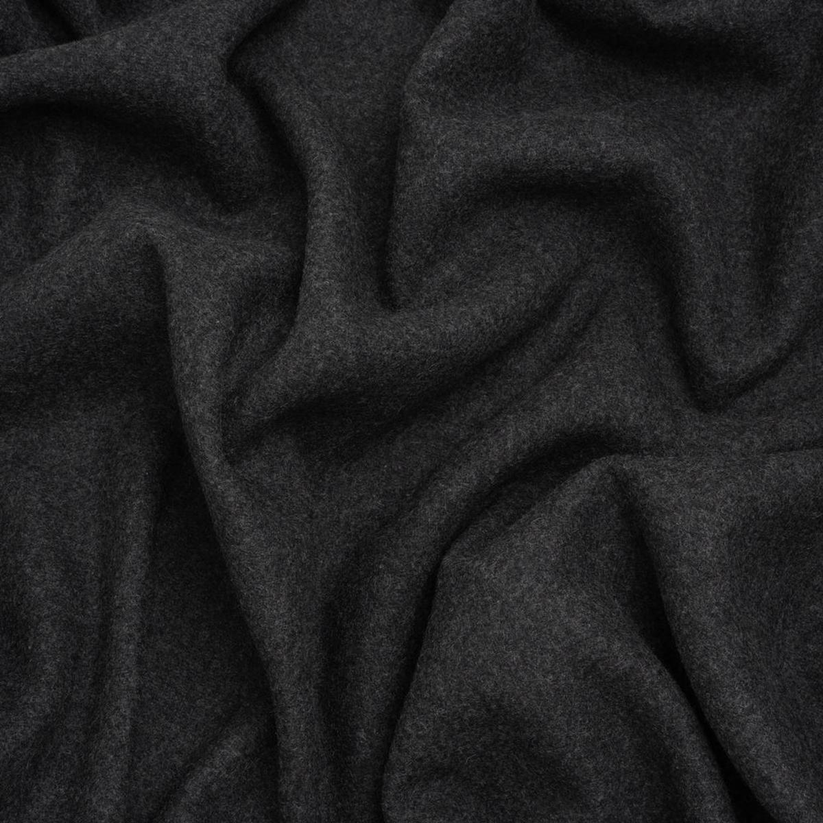 Recycled Brushed Wool Blend Twill Coating - Smoke Gray - Made in Italy - Maeve Collection