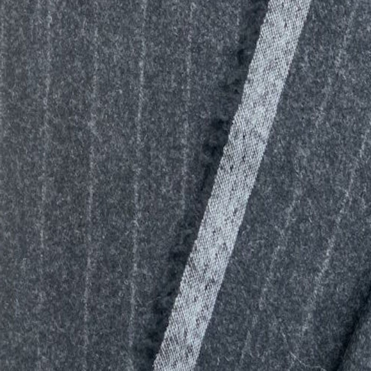 Shadow Striped Charcoal Grey Wool Flannel (Made in Italy)