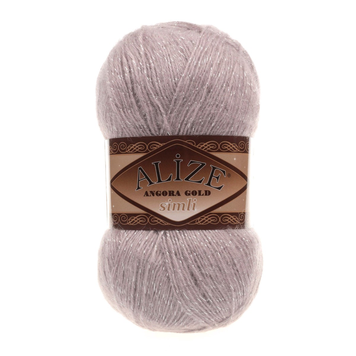 Alize Angora Gold Simli Glitter Wool Yarn, Rose Gray - 163