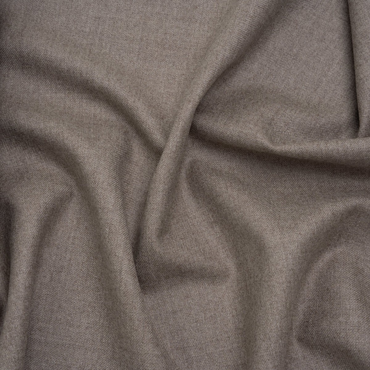 Brushed Virgin Wool Twill Made in Italy - Heathered Greige