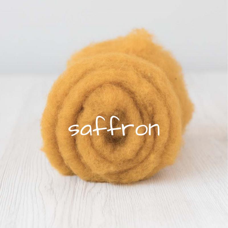 Carded Batting New Zealand Wool DHG 'Maori' Batt - Saffron