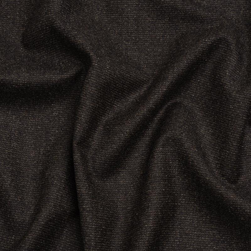 Super 130 Wool Suiting Made in Italy - Black and Beige Heathered - Deadstock