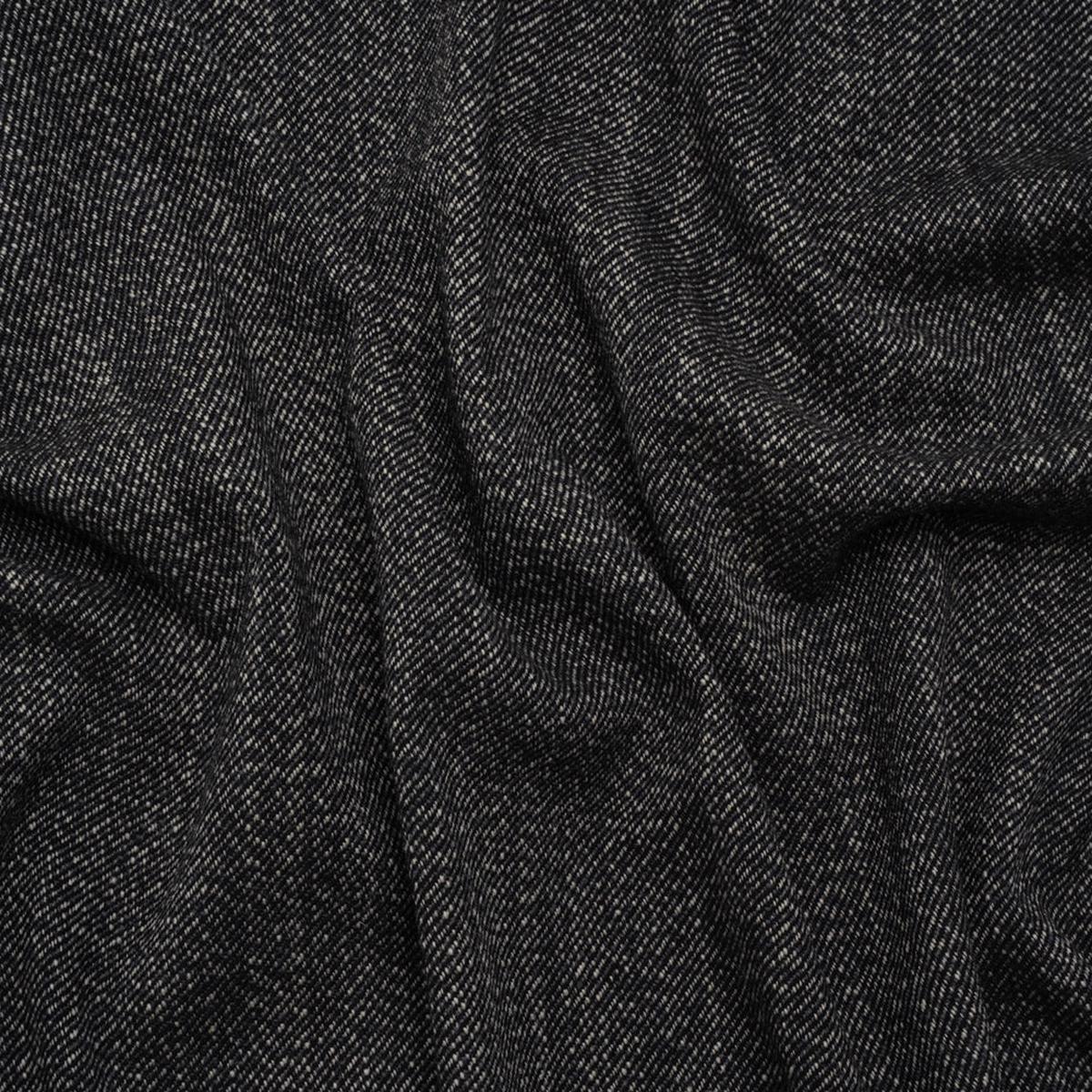 Wool Twill Coating by Alexander McQueen - Black, Gray and Cream Heathered - Designer Deadstock