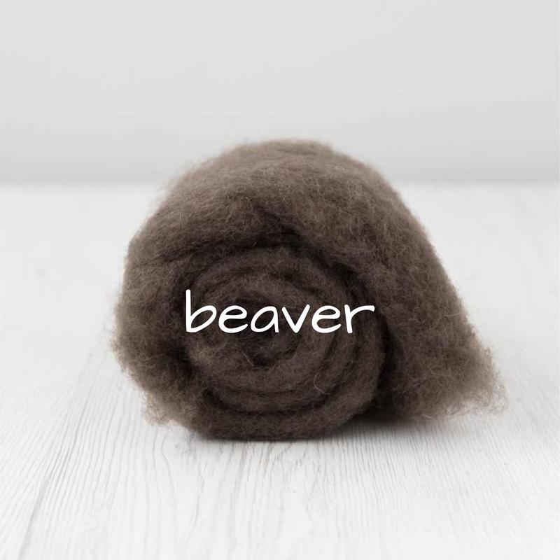 Carded Batting New Zealand Wool DHG 'Maori' Batt - Beaver