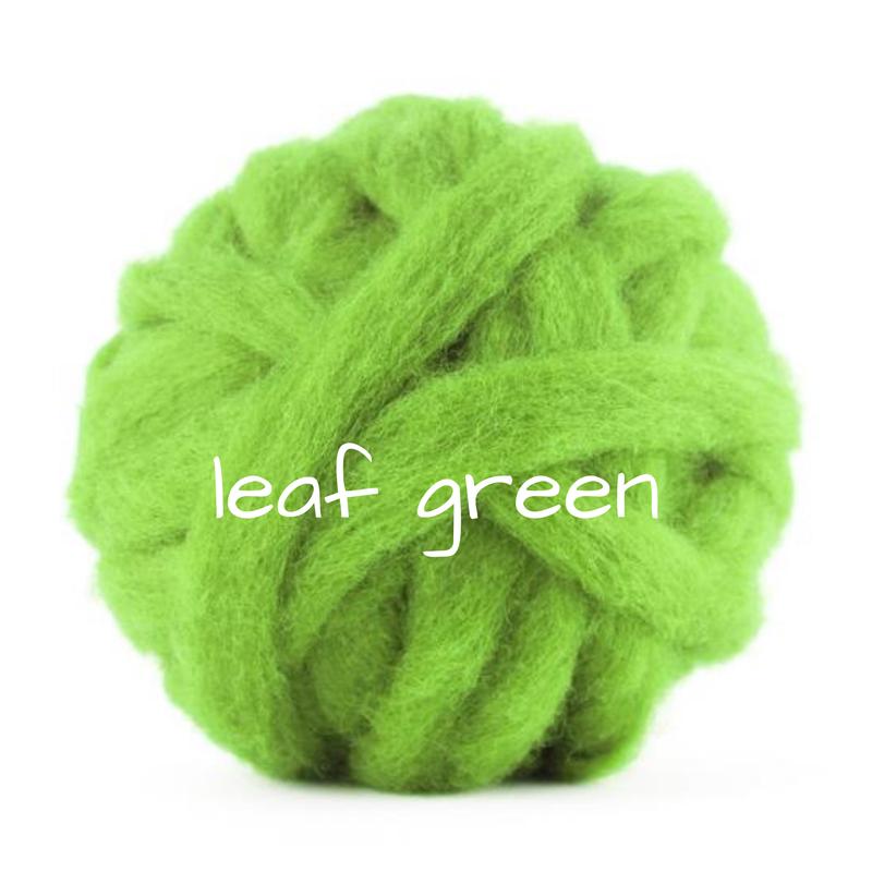 Carded Corriedale Slivers - Leaf Green
