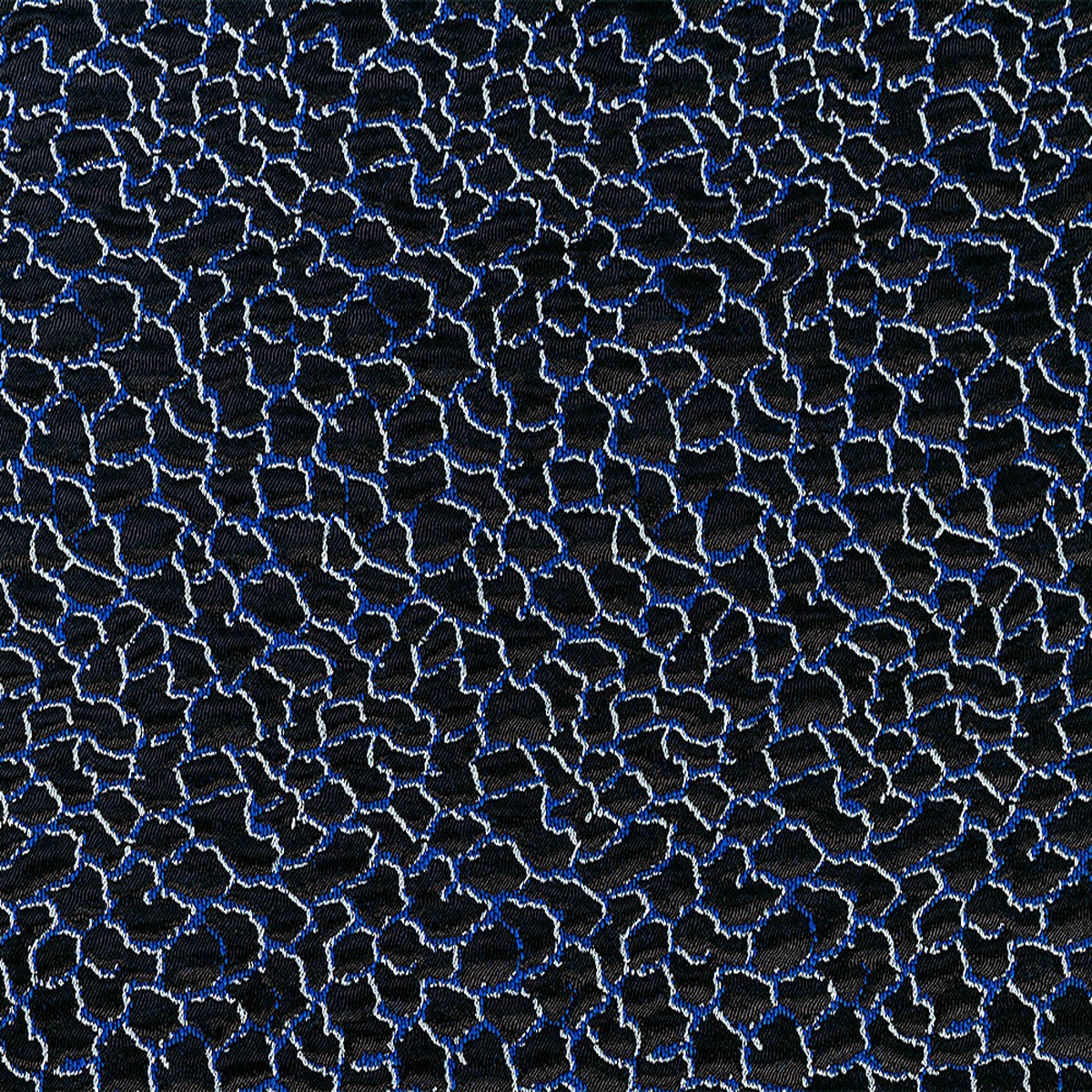 Dark Midnight Waves Wool Blend Brocade (Made in Italy)