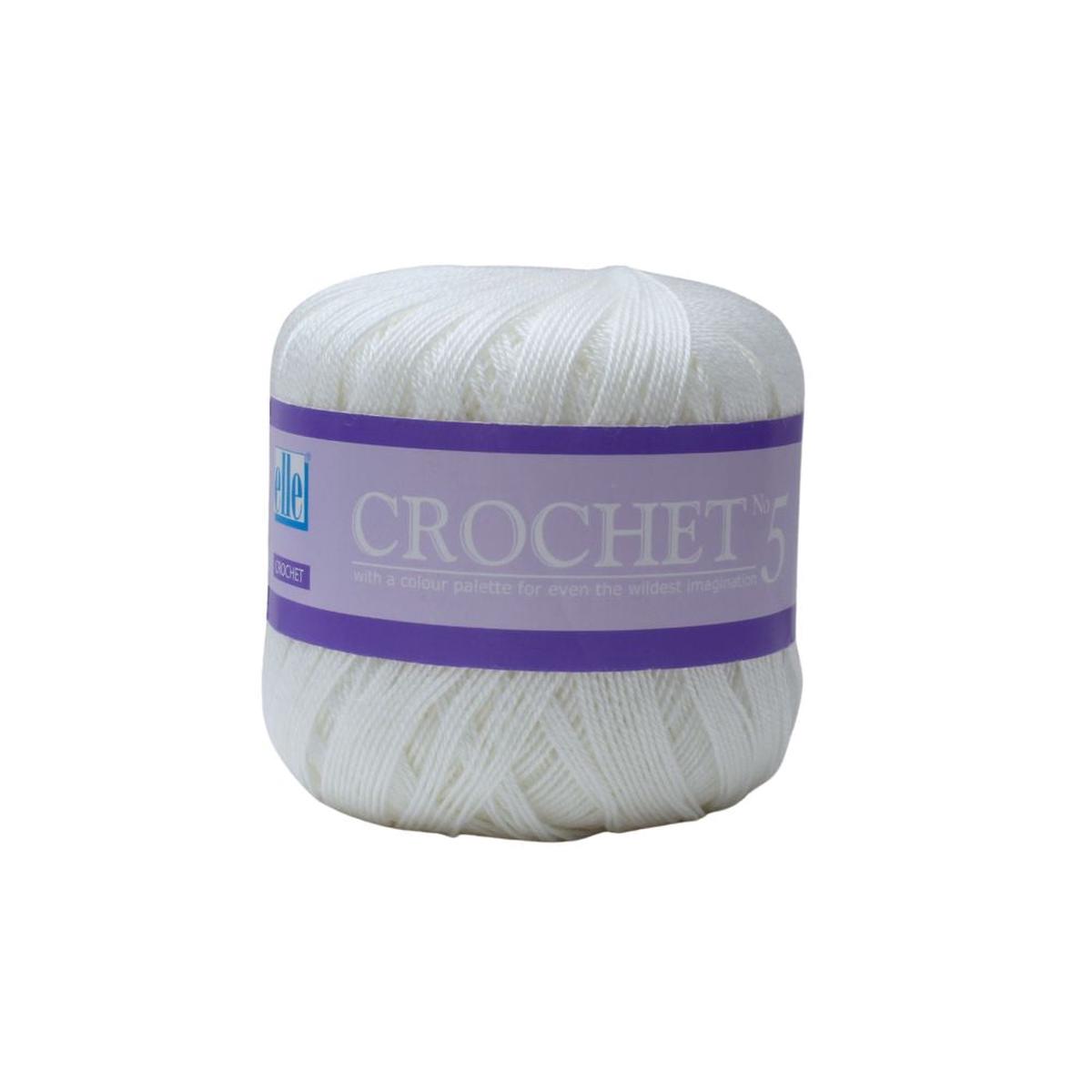 ELLE CROCHE CTTN NO5 50G WHITE COL 001