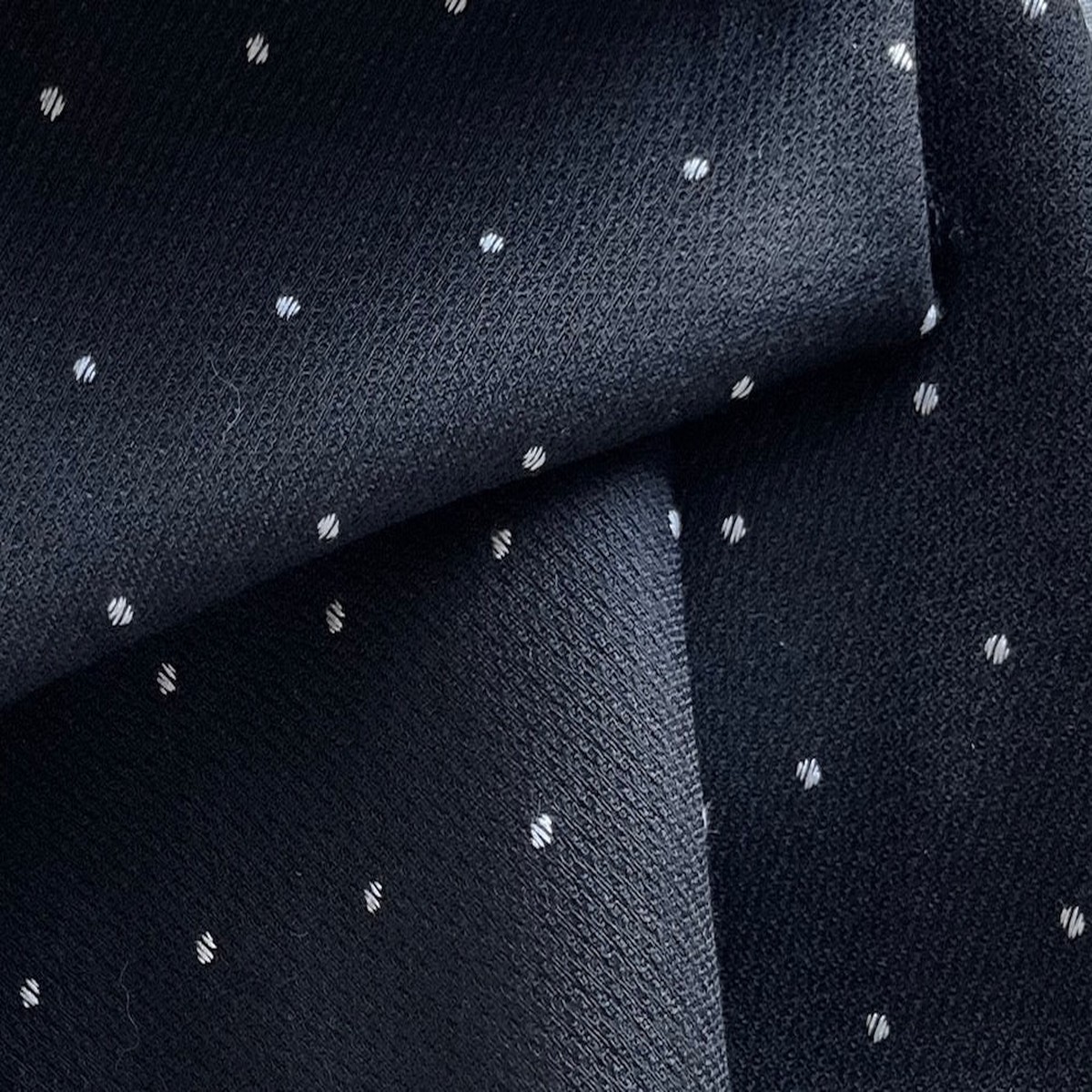 Stiffer Dotted Black & White Textured Wool Blend Brocade (Made in Italy)