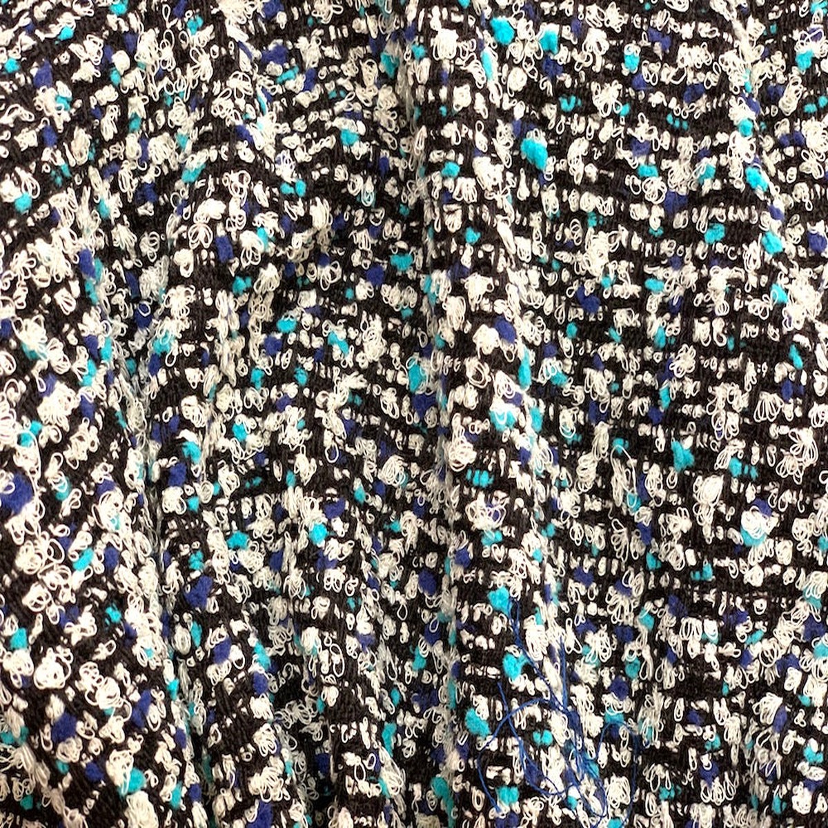 Turquoise Bubbles Viscose Blend Boucl (Made in Italy)