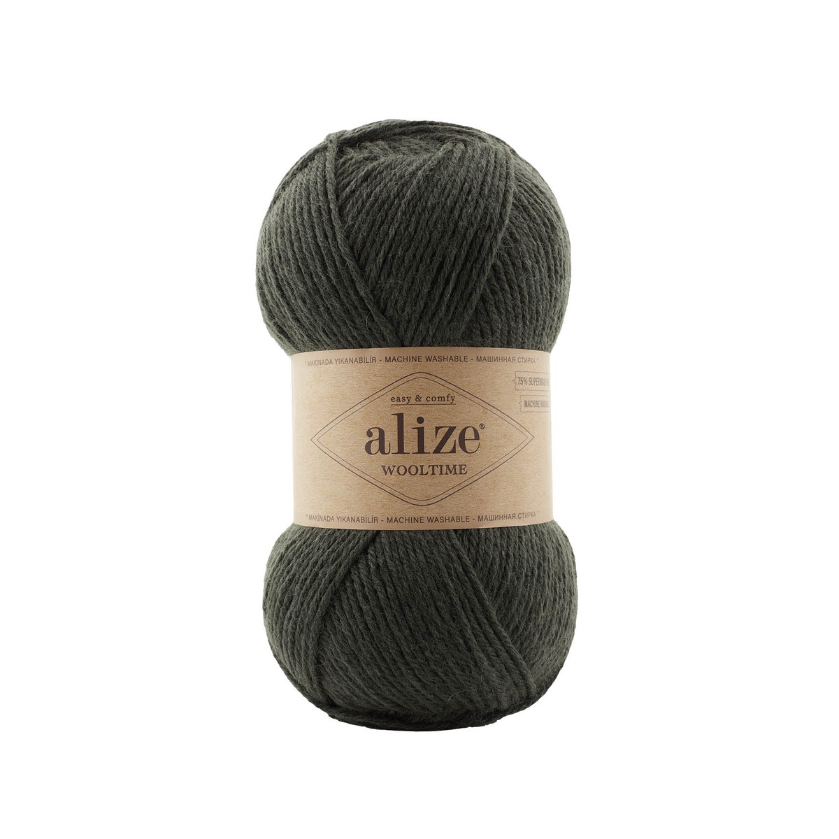 Alize Wooltime Superwash Wool Knitting Yarn, Green - 873
