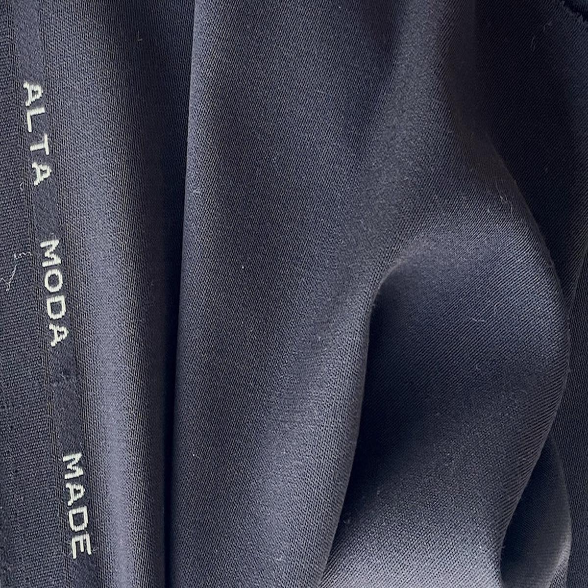 Armani Midnight Mahogany Selvedged Stretch Wool Suiting (Made in Italy)
