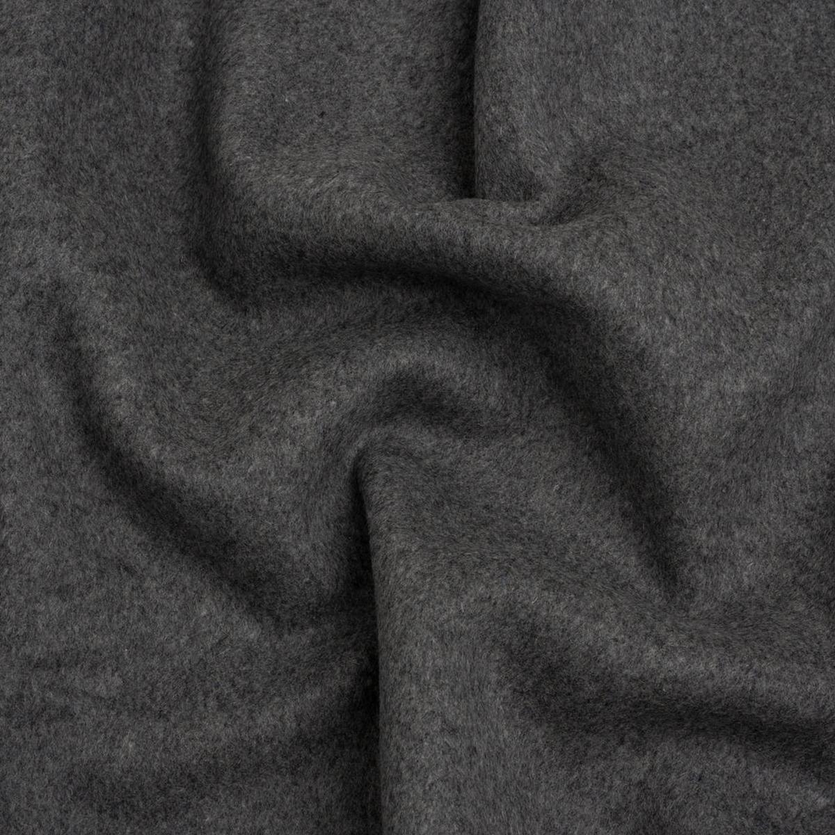 Heathered Gray Brushed Wool Blend Double Cloth Coating