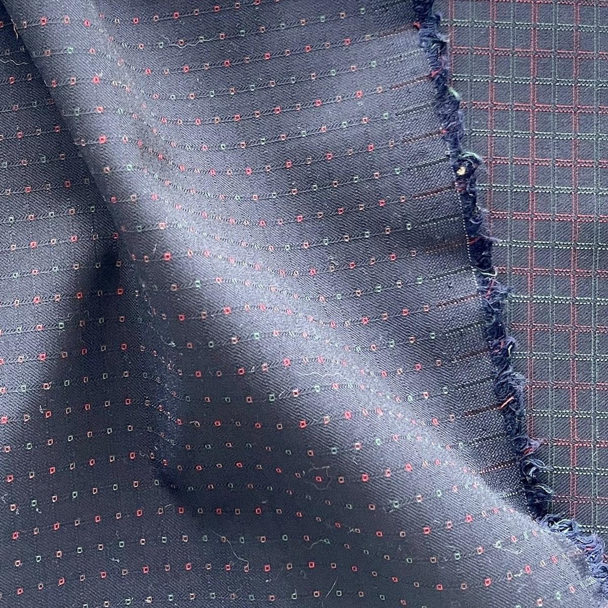 Lighter-Weight Navy Squared Wool Suiting (Made in Italy)