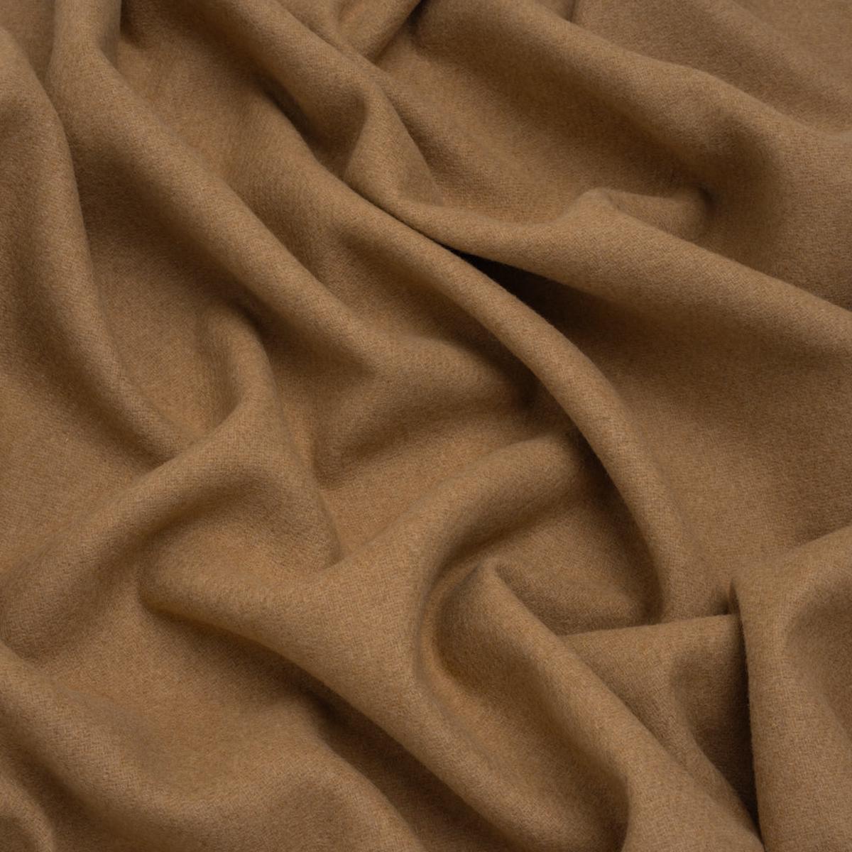Recycled Brushed Wool Blend Twill Coating - Desert Beige - Made in Italy - Maeve Collection