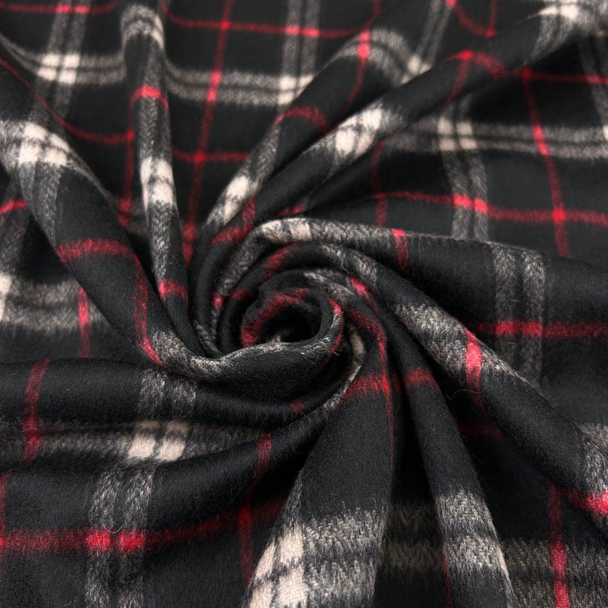 Black Checked Wool Tartan