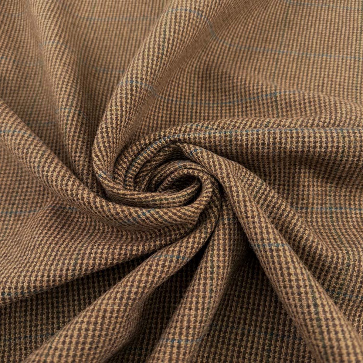 Brown And Green Shetland Wool Tweed